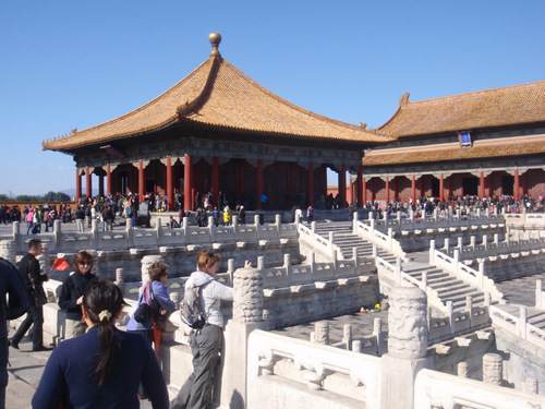 Hall of Complete Harmony (closest)
and the Hall of Preserving Harmony (furthest).